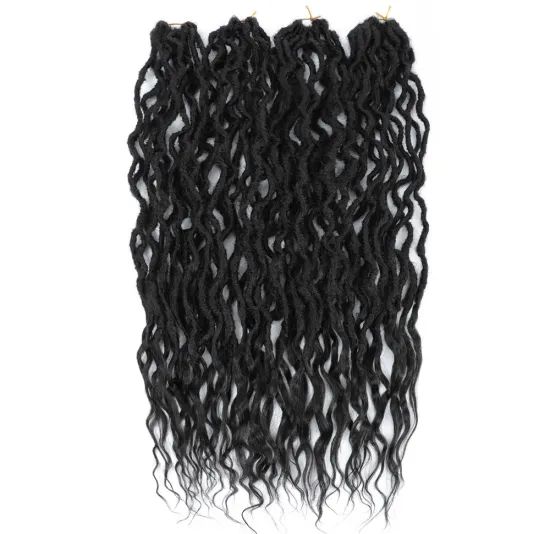 X-TRESS Ombre Brown Curly Faux Locs Crochet Braiding Hair For Black Women Synthetic Goddess Locs 12strands/pack 26inches Braids