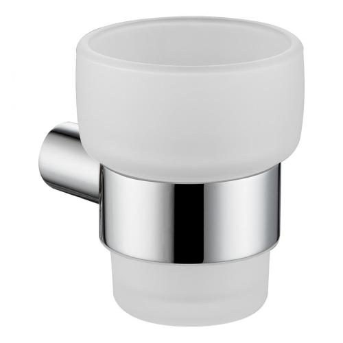 Brass Toothbrush Holder With Frosted Glass Cup