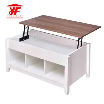 White MDF Lift Top Wood Coffee Table Modern