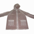 Weiße transparente Regenjacke