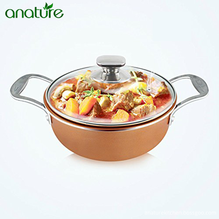 Copper Ceramic India Induction Based Nonstick Cookware Set, High