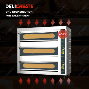 Large Stainless Steel Gas Deck Oven for Baking Cakes, Pastries, and Buns