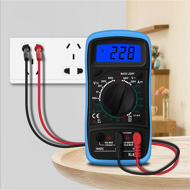 Junejour XL830L Handheld Digital Multimeter LCD Backlight Portable DC Ammeter Voltmeter Ohm Voltage Tester Meter Multimetro