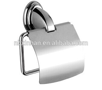 Contemporary stylishe bathroom wall fitting accessories chrome plating metal toilet paper holder with lid