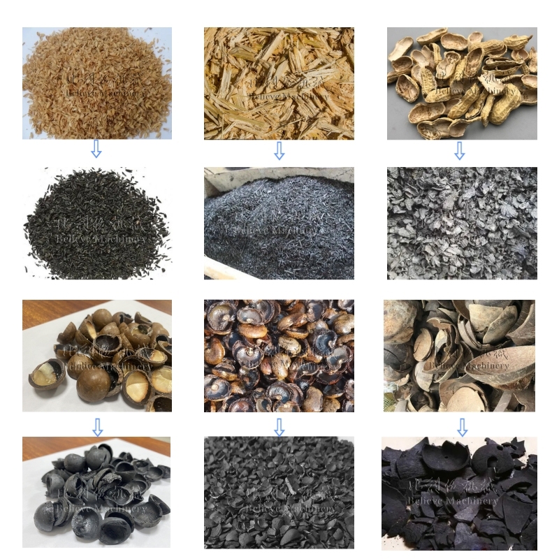 Pine Cone Coconut Shell Biochar Pyrolysis Stove