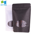 kraft paper stand up resealable foil pouch with window