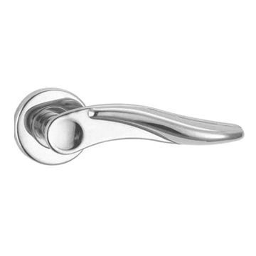 Tube Stainless Steel Door Lever Handle, 304 SS Grade, Round, Rose, SS or PSS Finish