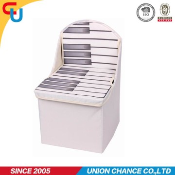 piano printing foldable storage chair ottoman for kids