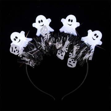 Glowing Halloween Pumpkin Headband for Party - Light Up Ghost Head