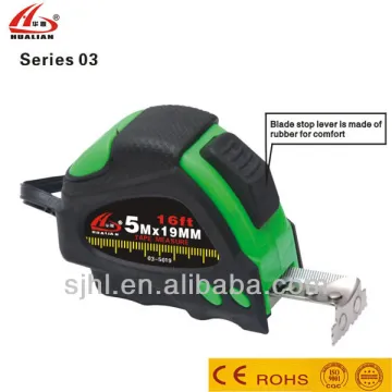 Rubber coating with auto-lock measuring tape