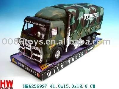 various friction trailer truck toy with canvas