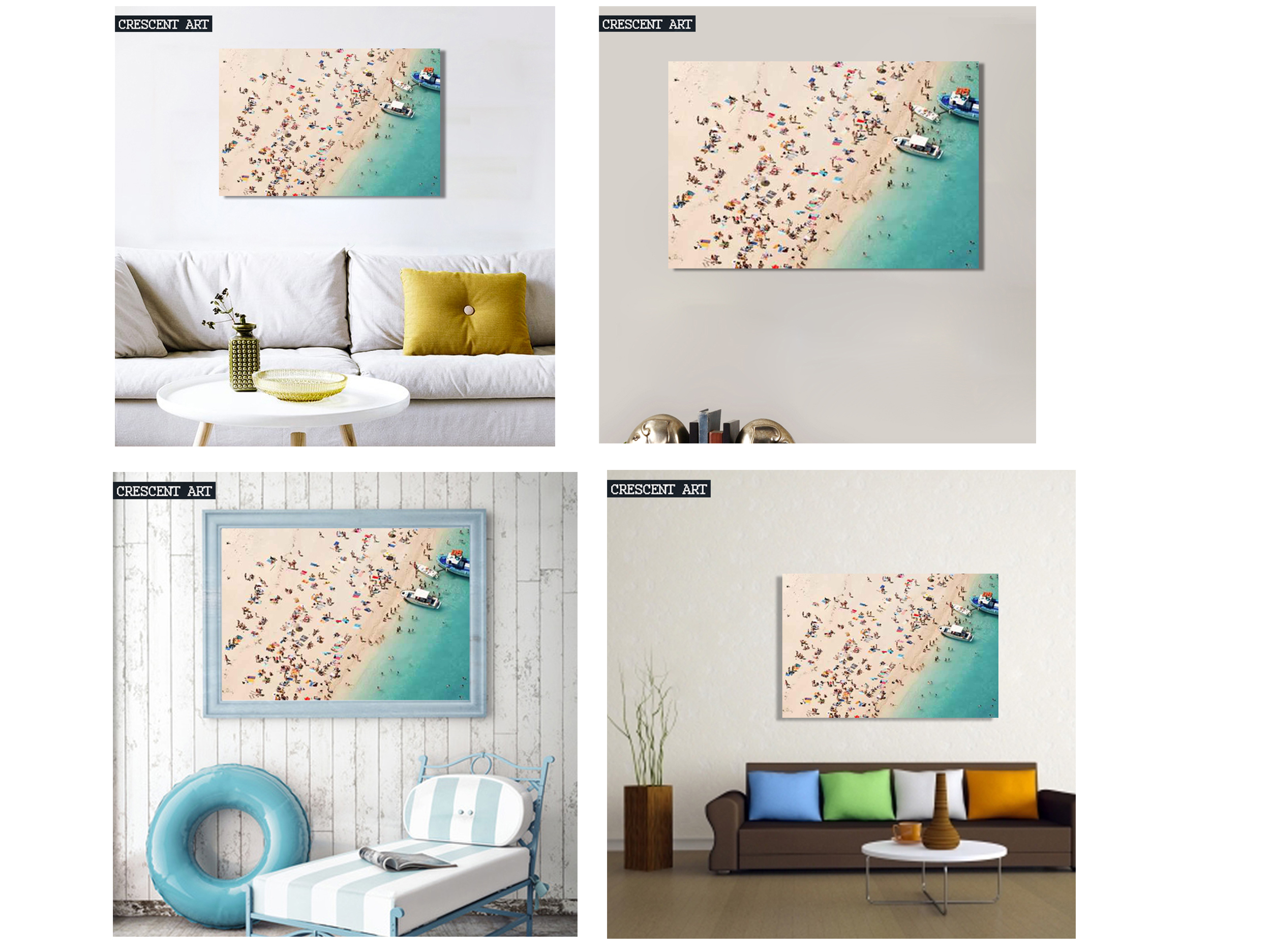 Summer beach view canvas print