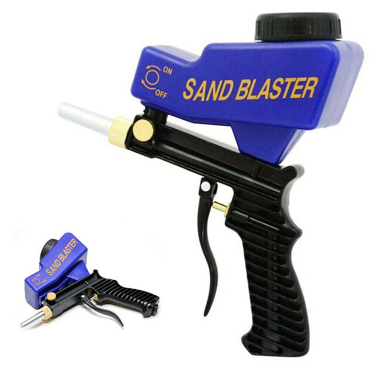 Portable Gravity Sandblasting Gun Pneumatic Sandblasting Set Rust Blasting Device Small Sand Blasting Machine 600cc