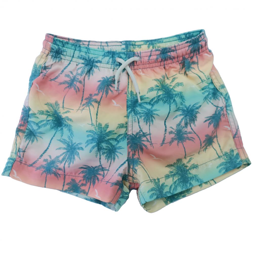 Shorts de natação do garoto de estampa tropical