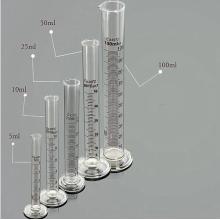 25ml 50ml de copo de vidro redondo de laboratório Cilindro de medição