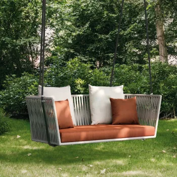 All-Weather Hotel Terrace Furniture: Wicker Hanging Baskets and Waterproof Outdoor Sofas