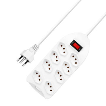 Brazil-Type Extension 8-Outlet Socket Power Strip