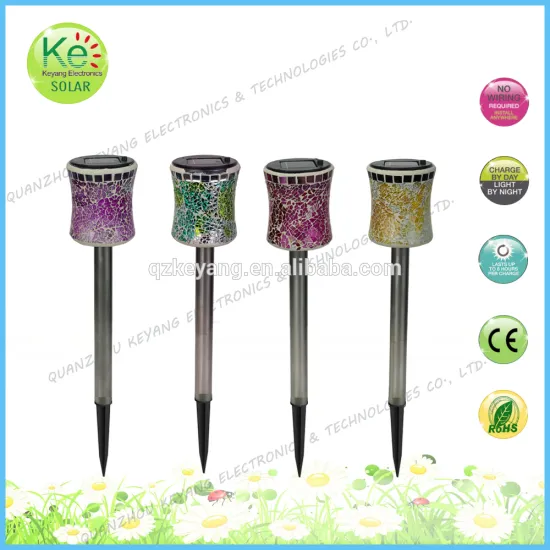 Glass colorful outdoors solar garden path light