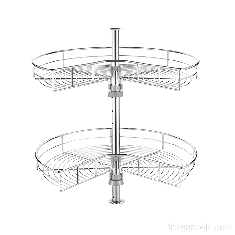 Panier de rangement d'armoire de cuisine à 270 ° Panier de rotation