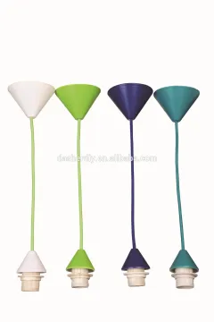 Modren E27 colourfull plastic pendant lamp shade / plastic pendant lighting with colourfull fabric / PVC cable