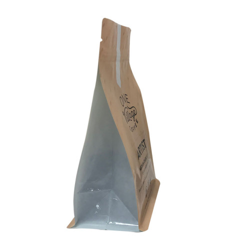 Plastik -Reißverschlussschlossbox Bottom Kaffeebeutel Verpackung mit entgasendes Ventil