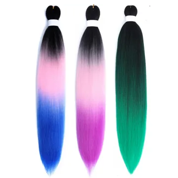 Japanese Kaneka Fiber EZ Braid Different Colors Pre Stretched Braiding Hair Wholesale Cheap Synthetic Layered End Crochet Braid