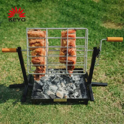 mini asador de cerdos a la parrilla de carbon 40cm