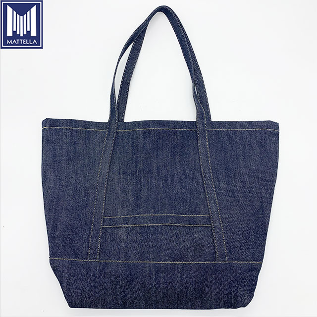 Organic Cotton Certificate Available Selvedge Denim Fabric Patchawork Handbag Women Handbag4
