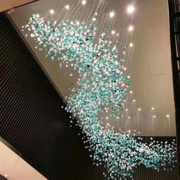 Lustre de cristal do lobby do casamento de luxo de moda moderna