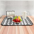 Microfiber reversible dish drying mat for kitchen