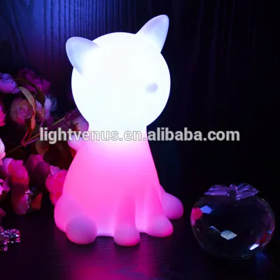 Night Sleeping led night lamp Cat LED Children Animal Night Light Soft PVC Cartoon Baby Nursery Lamp