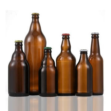 Bottiglie all'ingrosso di birra marrone ambra di grande capacità con logo personalizzato