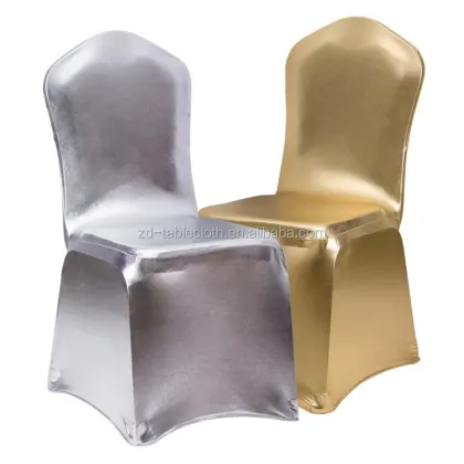 Gold Blocked Draped Valance Swag Chair Cover