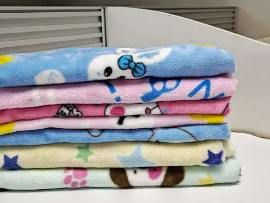 100% Polyester Double Side Flannel Printed Fabric blanket