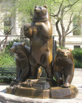 theme park outdoor lifesize paul walker statue a group of three bear