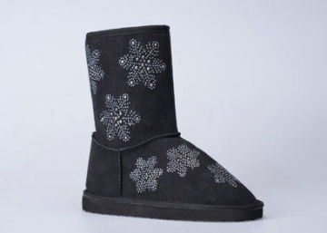 36# - 41# Micro Fiber Womens Winter Snow Boots With Snowflake Pattern