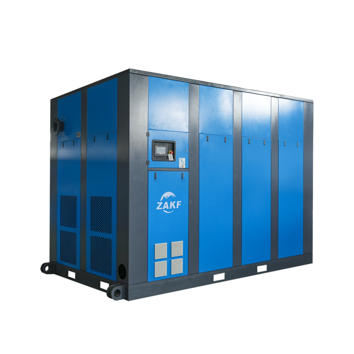 Высокаэфектыўны і энергазберагальны двухступеністы шрубавы паветраны кампрэсар магутнасцю 420 л.з