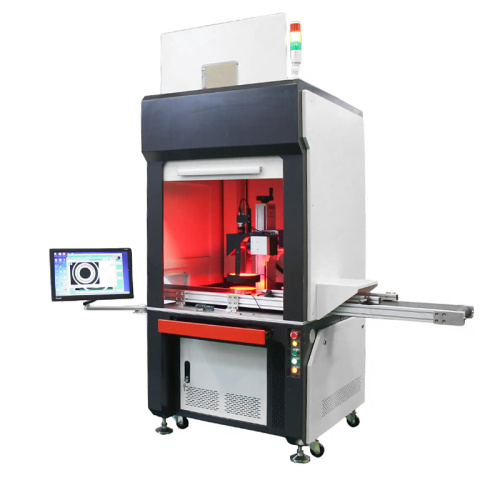 Máquina de marcação de laser de fibra mopa em linha fechada automática