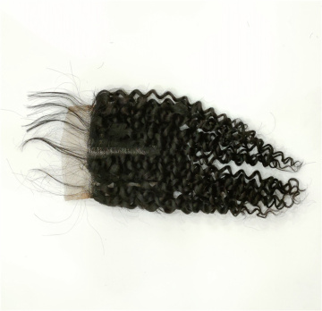 T Part by hand made 100% Human Hair Good Quality  Toupee  Wholesale Jerry Curly  4*4 half hand made Closure