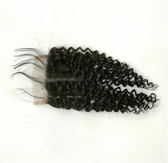 T Part by hand made 100% Human Hair Good Quality  Toupee  Wholesale Jerry Curly  4*4 half hand made Closure