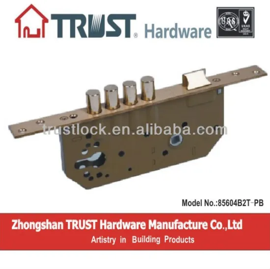 High Security 4 bolts metal door lock body 8560-4B2T