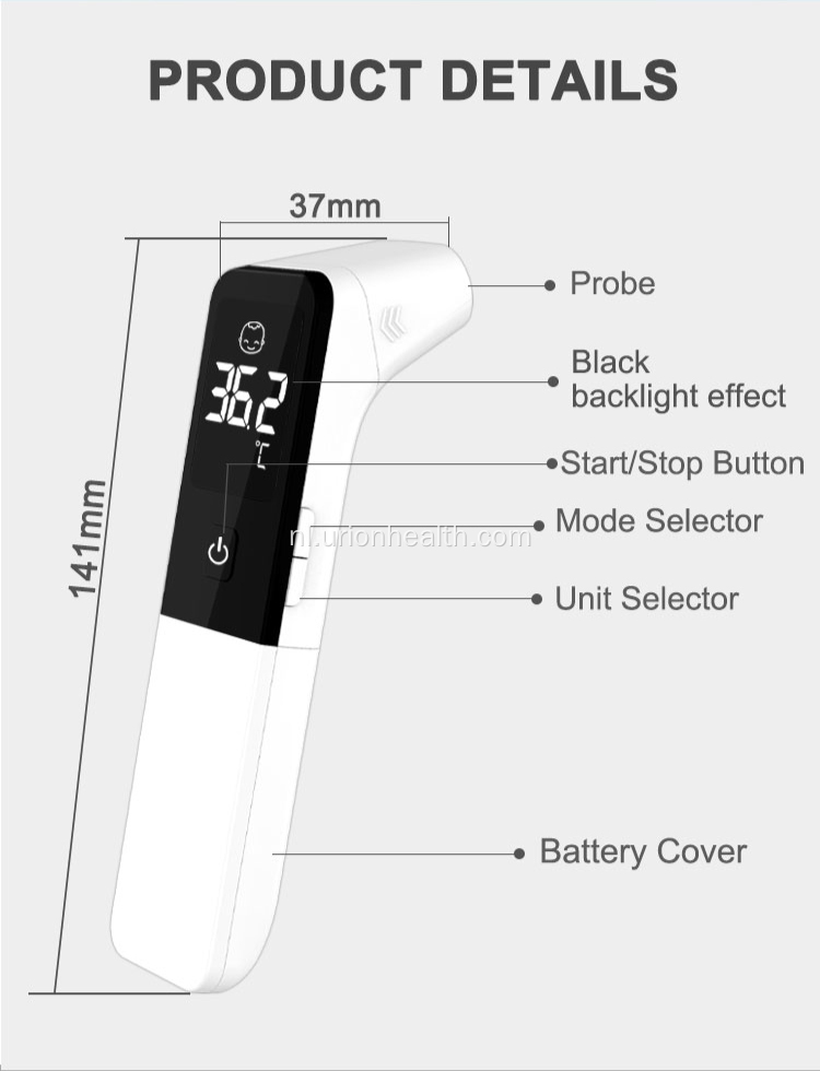 Niet -contact thermometer is geschikt voor baby