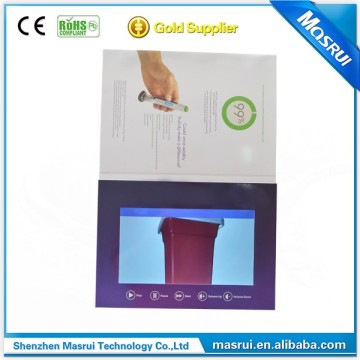 350grm Paper A4 size Video brochure, 10 inch video brochure,10.1" Video brochure