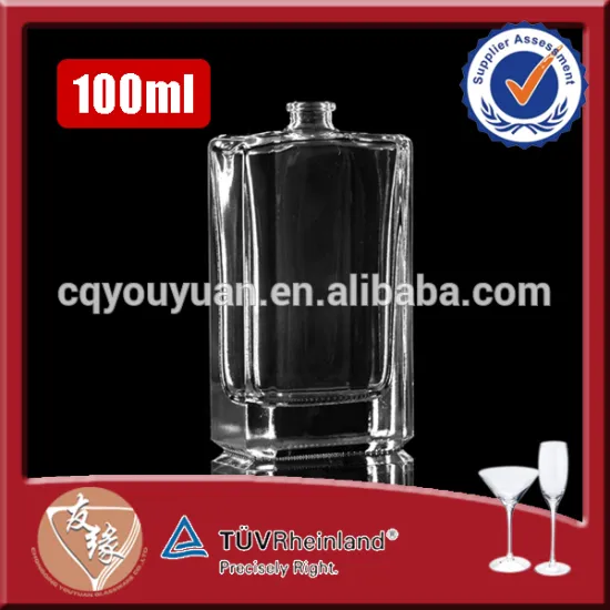 personal care 100ml perfume packaging 100ml rectangle shaped clear elegant glass bottle for perfume