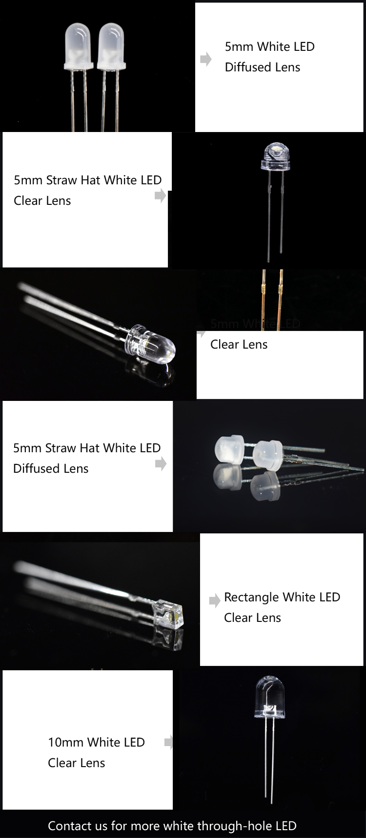 White through-hole LED