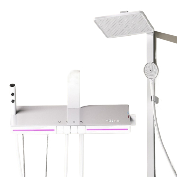 Shower Faucet Set with LED Display, 52CM Storage Platform & 4 Function Rain Shower System