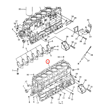 BLOC DE CYLINDRE DE MOTEUR KOMATSU 6D110 ORIGINAL 6138-22-1011