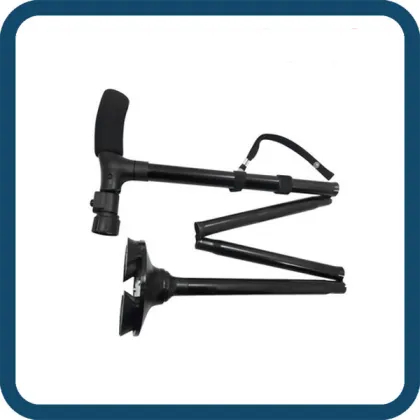 Standable Foldable Walking Stick Cane Magic Foldable Trusty Cane with flashlight