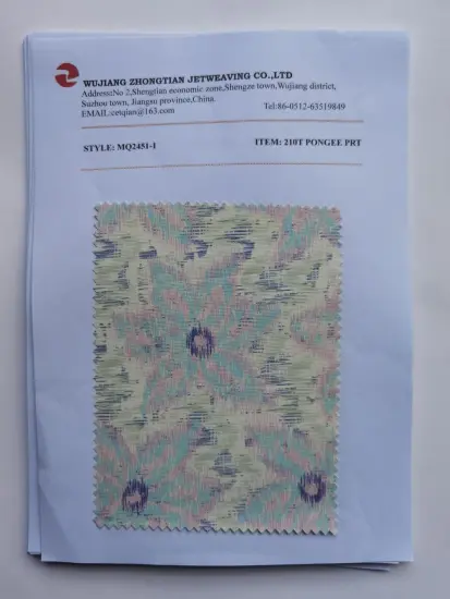 100% Polyester 210t Heavy Pongee prt