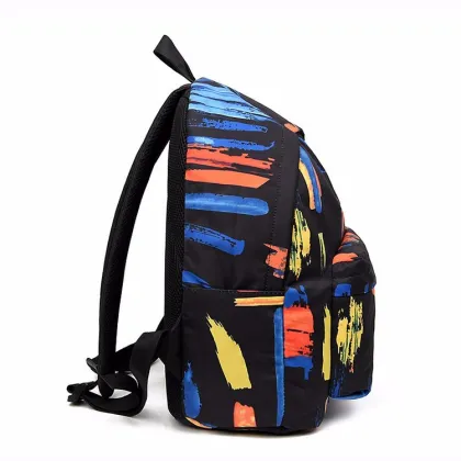 Printed bright color backpack with two shoulders